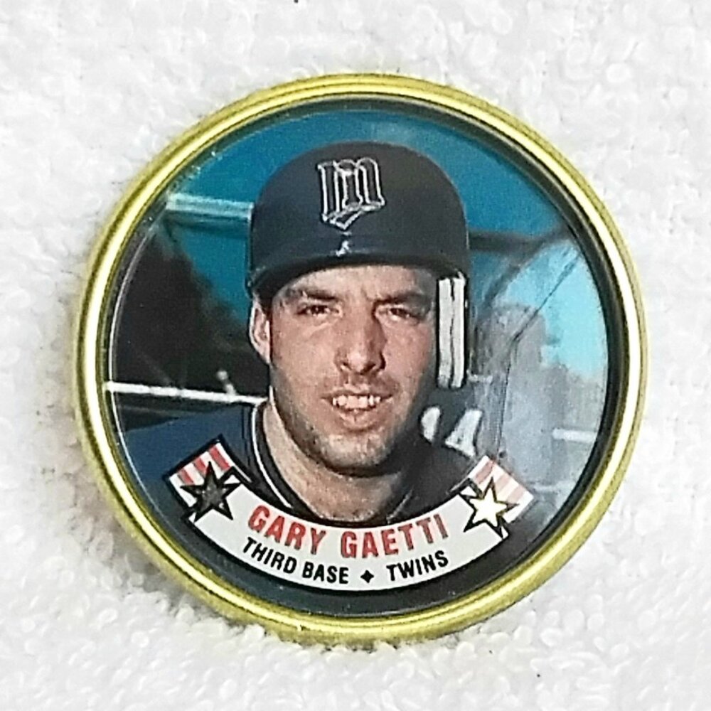 3/$20 Vintage & Mint 1988 Topps MLB Gary Gaetti 1 1/2" Metal Coin 13/60!!